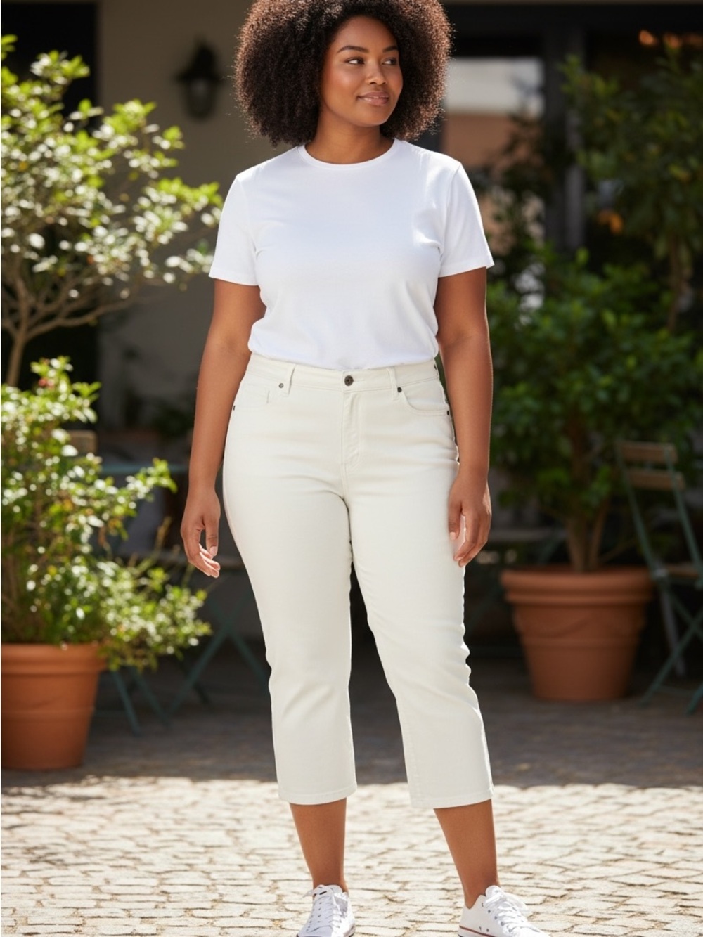 Women Within White Capri Pants 16W Petite